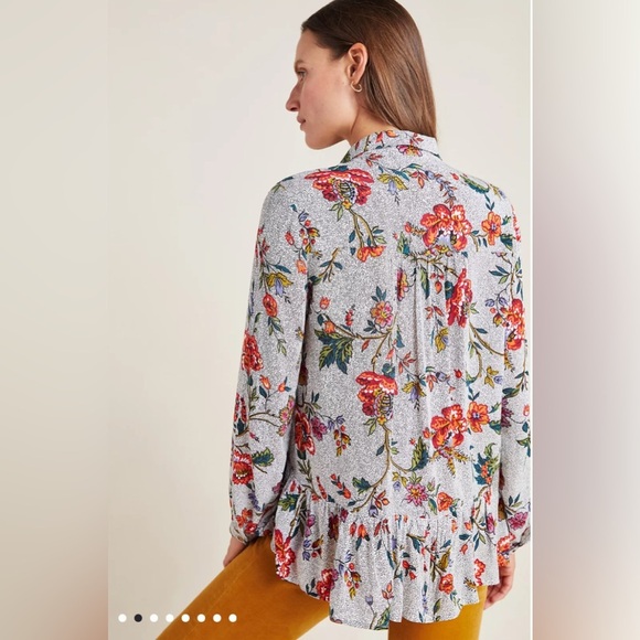 Maeve by Anthropologie Janie Flounced Peasant Blouse - Picture 3 of 13